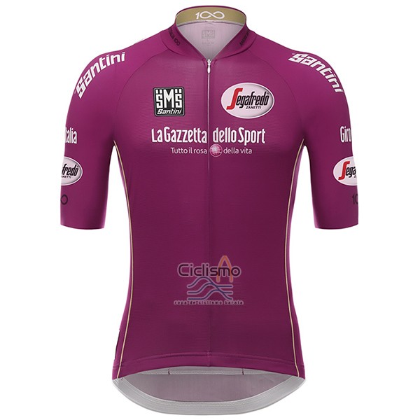 Giro d'Italia Ropa Ciclismo Culotte Corto 2017 Hombre Mangas Cortas Fucsia